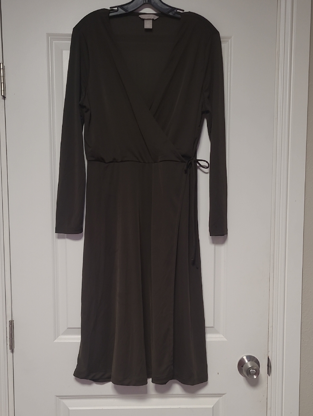 H&M Brown Long Sleeve Wrap Dress